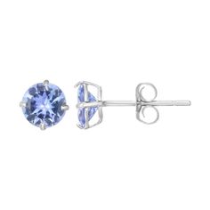 Featuring a pair of round-cut tanzanite gemstones, these 14k white gold stud earrings accent your attire beautifully. Featuring a pair of round-cut tanzanite gemstones, these 14k white gold stud earrings accent your attire beautifully. Diameter: 5 mm Backings: post Metal: 14k white gold Finish: polished Packaging: boxed STONE DETAILS Stone type: tanzanite Total weight: 3/4 ct. Shape: round Setting: prong Please note, due to the high value of this item, a signature may be required upon delivery. Tanzanite Studs, White Gold Stud Earrings, Vintage Style Outfits Retro, Post Metal, White Gold Earrings Studs, White Gold Studs, Tanzanite Gemstone, Gold Stud Earrings, Gold Stud