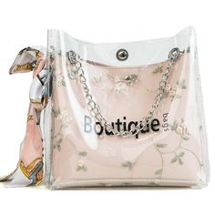 Free U.S. shipping. Style:  , color:Pink, suite for season：Spring, Summer, Autumn, Winter ，Anniversary, Date, Going out, Hanging out, Honeymoon, School, Work, Material PVC, Transparent Bucket Bag Pink Inner Pouch Chain Crossbody Clear Bag Flower Handbag, Jelly Bag, Messenger Handbags, Transparent Bag, Cheap Bags, Clear Bag, Clear Bags, Embroidery Fashion, Tote Bag Leather