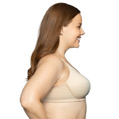 The Beauty Back Full Figure Wireless bra provides a sleek silhouette with no bumps or lines. This bra is lightly padded with contoured cups to provide the coverage and shape you need for all day support. You'll feel confident and comfortable as the bra shapes and smooths your sides and back, preventing bulge.  Like all of our Beauty Back bras, the double knit fabric smooths all around, giving you a beautifully smooth silhouette. The smooth fabric on the back conceals the 3-row metal coated hook- Bra Shapes, Bra Measurements, Busted Band, Bra Items, Wireless Bra, Double Knit, Bra Shop, Full Figured, Bra Styles