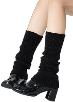 Knitted Thigh High Socks For Fall, Knitted Thigh-high Socks For Fall, Thigh High Knitted Socks For Fall, Casual Fitted Cable Knit Knee-high Socks, Trendy Black Winter Socks, Trendy Black Socks For Winter, Cozy Knee-high Winter Socks, Comfortable Knee-high Winter Socks, Winter Acrylic Socks