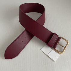 Nordstrom Womens Burgundy Wide Belt Man Made Material/ Leather Lined Sz Xs Brand New Never Used Measures 33in Including Buckle Red Belts For Women, Thick Leather Belt, Costume Concept, Benz C300, Nordstrom Women, Braided Leather Belt, Professional Wear, Red Belt, Silver Belts