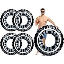 six skateboard wheels with a man standing next to them in front of white background