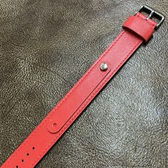 Product Description:  Ladies Vintage Watch Leather Wrist Strap Band Strap Material: Genuine Cow Leather (front & back) Hardware: Silver Tone Stainless Steel Buckle Watchband Dimensions: Total strap length: 250mm (fit wrist size 155 to 210mm) Size (watch lug): 8/9/10/11/12/13/14mm Strap Width: 24mm  Buckle Width: 24mm Thickness: 3mm Classic Red Watch Bracelet Strap, Red Classic Adjustable Watch Bands, Classic Red Adjustable Watch Bands, Adjustable Red Leather Watch Bands, Red Watch With Adjustable Leather Strap, Red Leather Strap For Watches, Red Adjustable Leather Strap For Watches, Red Leather Bracelet Strap Watch Bands, Red Rectangular Watch Band With Bracelet Strap