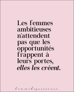 a pink background with the words les femmes ambitieus nattenent pas