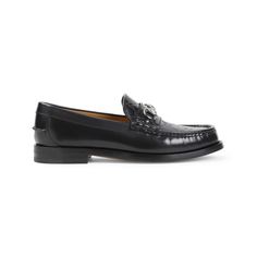 Gucci Kaveh loafers are made from luxurious black leather, showcasing an embossed GG detail and a classic penny strap adorned with a silver-toned horsebit. The round toe and reinforced heel contribute to the sophisticated design, making them ideal for formal occasions.

- Material: 100% Leather  
- Lining: Leather  
- Outsole: Leather Gucci Moccasins, Gucci Men Shoes, Cheap Gucci, Gucci Loafers, Loafer Slippers, Black Leather Loafers, Gucci Leather, Gucci Men, Gucci Black