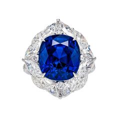 This Vihari Jewel ring features a natural 11.58 carat Royal Blue cushion cut Sapphire from Sri Lanka (GRS Certificate #2020-082763) with no artificial heating. GRS describes the colour as naturally "vivid blue." The sapphire is surrounded by 12 marquise shaped diamonds totaling 3.77 carats (F color, VS+ clarity). The total carat weight of the ring is 15.35 carats. Current ring size = US 5.5 / UK K 1/2 / SWITZ 10.5 / JPN 10 / HK 12 Purchase includes complimentary ring resizing, Vihari Jewels ring Emerald Cut Diamond Earrings, Pear Shaped Diamond Ring, Blue Sapphire Diamond Ring, Blue Engagement Ring, Marquise Shape Diamond, Dream Party, Yellow Diamond Rings, Sapphire And Diamond Ring, White Diamond Ring