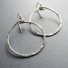 Small Hammered Metal Hoop Earrings, Hammered Metal Hoop Jewelry, Everyday Hammered Drop Earrings, Sterling Silver Open Circle Earrings For Everyday, Sterling Silver Everyday Open Circle Earrings, Elegant Hammered Sterling Silver Hoop Earrings, Minimalist Hammered Metal Hoop Earrings, Modern Hammered Drop Hoop Earrings, Nickel-free Sterling Silver Open Circle Earrings