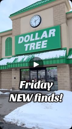 a dollar tree store with the words friday new finds