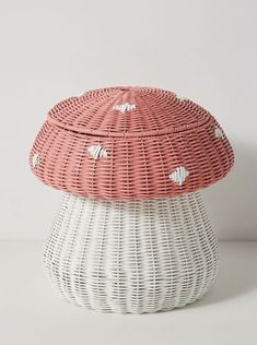 two wicker baskets sitting on top of each other