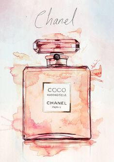 a painting of a bottle of chanel perfume