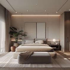 Beige Color Bedroom, Modern Luxury Bedroom Design Master Suite, Luxury Hotel Room Aesthetic, Luxury Bedroom Design Master Suite, House Structure Design, Luxury Hotel Room, Luxurious Rooms, Luxury Closets Design, Luxury Bedroom Design