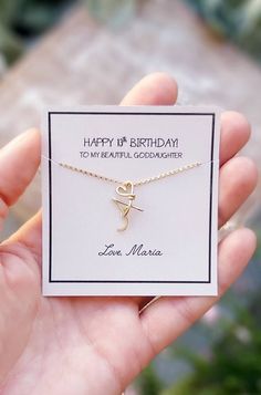 Shop: www.deannewatsonjewelry.etsy.com This personalized initial necklace is a beautiful gift for your Goddaughter! More birthday necklace styles available in our shop here:  https://www.etsy.com/shop/deannewatsonjewelry Personalized your necklace card with: 1. Birthday. eg. 13th 2. From Choose your uppercase initial from the drop down menu. Necklace comes with a standard 18 inch chain Metals available (See drop down menu) : Silver Plated Copper Sterling Silver 14K Gold Fill Rose Gold Fill Lovin Name Initial Necklace For Anniversary And Mother's Day, Adjustable Charm Necklace For Birthday And Mother's Day, Adjustable Charm Necklaces For Birthday And Mother's Day, Birthday Name Necklace With Initial Pendant, Adjustable Charm Necklaces For Anniversary Gift, Adjustable Initial Necklace For Mother's Day, Initial Birthstone Necklace For Birthday And Mother's Day, Personalized Adjustable Birthstone Necklace Gift, Initials Necklaces For Birthday Gift