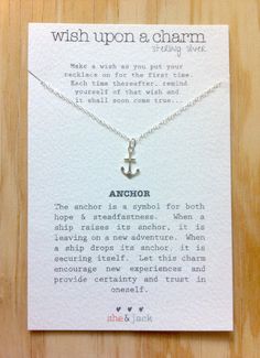 Anchor Necklace, Girls Camp, Make A Wish, Sterling Silver Charm, The Words, Tattoos And Piercings, Making Ideas, Necklaces