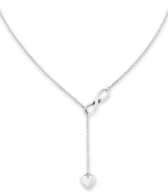 From James Avery&#x2C; this necklace features: Delicate Infinite Love Necklace Inspired by the popular Infinite Love Necklace from James Avery&#x2C; this lariat-style version features a delicate&#x2C; smaller design with a graceful heart descending from an infinity symbol. Available in sterling silver&#x2C; it's adjustable so you can wear it multiple ways.Sterling silverLobster clasp closureAvailable in 2 adjustable lengths: 15 to 17 inches or 18 James Avery Necklace, Infinite Love, James Avery, Infinity Symbol, Accessories Jewelry Necklace, Love Necklace, Dillard's, Small Designs, Silver Necklaces