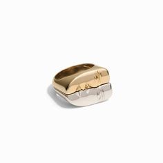 This two tone set of nesting rings feature similar, but slightly different faces. Give one ring to your BFF and wear as friendship rings, or keep them together and wear as a two tone statement nesting ring stack. Nesting Rings, Nesting Ring, Different Faces, Face Ring, Best Gift Cards, Halo Necklace, Friendship Rings, Gold Bond, Feminine Women