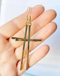 Big cross gold and silver color earrings -- Jesus Loves you! Anti-allergy hook. For everyday, evening, work, dating, wedding, party, fashion and trend! Length: 7 Centimeters; Width: 4 Centimeters Style: Minimalist Christian cross necklace: https://www.etsy.com/listing/552756206/cross-necklace-real-flowers-jewelry?ref=shop_home_active_61&pro=1&frs=1 https://www.etsy.com/listing/640326800/sross-from-real-flowers-in-resin-baptism?ref=shop_home_active_62&pro=1&frs=1 https://www.etsy. Minimalist Gold Cross Earrings, Gold Cross Pendant Earrings For Gift, Gold Cross Pendant Earrings As Gift, Gold Nickel-free Cross Earrings, Nickel-free Gold Cross Earrings, Elegant Gold Cross Hoop Earrings, Metal Cross Pendant Earrings For Gift, Metal Cross Pendant Earrings As Gift, Gold Cross-shaped Pierced Earrings