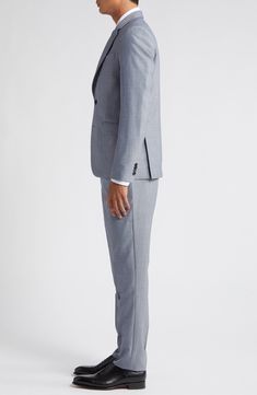 Whether it's an office occasion or a special event, this dapper suit crafted from breathable cotton with a classic crosshatch design can do it all. Jacket has notched lapels; chest welt pocket; flap pockets; side vents Pants have zip fly with hook-and-bar tab closure; front slant pockets; back button-welt pockets Unhemmed Jacket is lined; trousers are lined to the knee 99% cotton, 1% elastane Dry clean Made in Portugal Classic Double Breasted Suit With Notch Lapel For Groom, Groom Suits With Notch Lapel And Welt Pockets, Groom's Suit With Notch Lapel And Welt Pockets, Classic Tailored Double Breasted Suit For Groom, Classic Groom Suits With Welt Pockets, Groom's Suit With Notch Lapel And Pressed Crease, Classic Tailored Suits For Groom, Classic Groom Suit With Notch Lapel, Classic Notch Lapel Suit For Groom