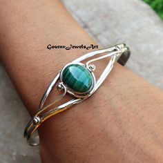 Cuff Malachite Bangle, S Type Design Pendant, Split Band Bangle, Natural Malachite, Solid 925 Silver Bangle, Oval Stone Bangle, Women Gift** Metal :- 925 Sterling Silver Style : Bangle Gemstone:-Malachite Benefits Of Malachite When you wear bangles on your wrist, it causes friction which leads to an increase in blood circulation. This further also helps in reducing the chances of an increase in blood pressure. Wearing bangles is also recommended for pregnant women, especially after the 7th month. Occasion : Birthday Events, Lovely Valentine's Day Gift, Anniversary Gift, Weeding Gift, Engagement Ring, Lover Gift Ring, Hen Party And Other Occasion.... Your order will be handmade and ready for shipment in 1 to 1 business days Normally we ship via UPS it takes 3 to 4 weeks if you need faster d Malachite Benefits, 7th Month, Bangles Silver, The Bangles, Gemstone Bangle, Beaded Necklace Diy, Stone Bangle, Silver Jewelry Handmade, Silver Bangle