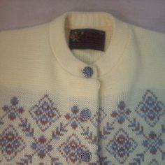 Vintage Jersild Nordic Pattern Acrylic Knit Cardigan Sweater Yellow - Made in USA - Size 38, Measures p2p=20.5" Length=23" Sleeve Length=22" - Excellent Condition, No Flaws - Pale Yellow Color Sweater White Retro Winter Cardigan, Vintage White Cardigan With Fair Isle Pattern, Vintage White Fair Isle Cardigan, Vintage White Outerwear With Fair Isle Pattern, Cozy Clothes, Color Sweater, Patterned Cardigans, Yellow Sweater, Cozy Outfit