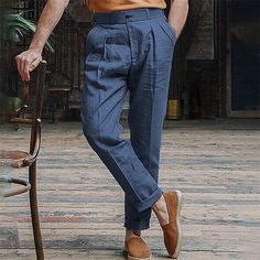 Category:WE-Pants; Season:Spring  Summer; Fabric:Linen Cotton Blend; Gender:Men's; Style:Hawaiian,Boho; Occasion:Beach,Daily,Holiday,Vacation; Fit Type:Regular Fit; Function:Comfort,Breathable; Waistline:Mid Waist; Pattern:Plain; Design:Pleats,Pocket,Button; Pants Type:Summer Pants,Linen Pants,Beach Pants,Trousers,Skinny; Fly Type:Button; Front page:FF; Listing Date:03/14/2024; Production mode:External procurement; Hips:; Length:; Waist:; Fit US Size: Beach Harem Pants Non-stretch Straight Leg, Wide Leg Beach Bottoms With Buttons, Baggy Straight Leg Bottoms For Vacation, Casual Bottoms With Button Closure For Vacation, Non-stretch Straight Leg Harem Pants For Summer, Casual Vacation Bottoms With Button Closure, Relaxed Fit Bottoms With Button Closure For Beach, Relaxed Fit Beach Bottoms With Button Closure, Beach Bottoms With Button Closure And Relaxed Fit