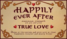 there is a sign that says happily ever after true love on the back of it