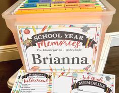 this is an image of a school year memory box