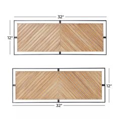 two pieces of wood are shown with measurements for the width and width of each piece