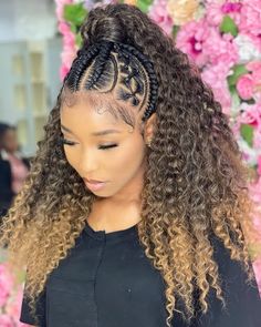 Bday Hair, Boho Braided Hairstyles, Weave Ponytail Hairstyles, Tail Hair, African Hair Braiding Styles, Braided Ponytail Hairstyles, Protective Hairstyles Braids, Cool Braid Hairstyles, Hair Ponytail Styles