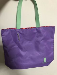 Clinique Large Shopping Shoulder Lipstick (Green Logo C) Travel Tote Bag Purple Size : 13"x12"x4" size with handle: 21"x12"x4" Quantity: 1 pc Green Shoulder Bag With Reinforced Handles For Shopping, Green Tote Shoulder Bag With Reinforced Handles, Green Tote Bag With Reinforced Handles, Green Travel Bags With Reinforced Handles, Green Rectangular Bag With Reinforced Handles, Green Rectangular Bags With Reinforced Handles, Green Shoulder Bag With Reinforced Handles For Everyday Use, Logo C, Travel Tote Bag