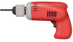 an electric drill is shown on a white background