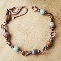 Earthy Jewelry, Copper Jewelry Handmade, Jasper Jewelry, Jasper Bracelet, Jewelry Beaded, Jewelry Wire