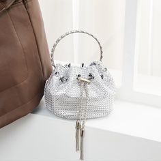 Style: Fashion, Party, GlamorousType: Women Shoulder BagColor: Silver, Black, GoldStrap Type: Double HandleWeight: 600gClosure: DrawstringSize Fit: M Material: PU Drawstring Handbag, Christmas Offers, Women Shoulder Bag, Blouse Jeans, Rhinestone Decor, Chain Shoulder Bag, Shoulder Bag Women, Style Fashion, Shoulder Bag