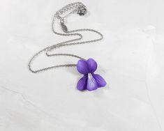 Violet Pendant. Realistic Flower Necklace. Handcrafted Purple Pendant for Nature Lovers - Etsy Purple Flower Necklace With Flower Charm, Delicate Purple Flower Jewelry, Purple Flower Charm Jewelry, Purple Flower Charm Necklace, Purple Flower Pendant Necklace, Purple Flower Pendant Jewelry With Charm, Lavender Flower-shaped Jewelry Gift, Lavender Flower Shaped Jewelry Gift, Lavender Flower-shaped Jewelry For Gifts