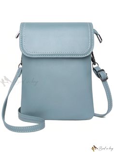 Bird in Bag - Womens Small PU Leather Crossbody Bag with Shoulder Strap - Blue, Cell Phone Purse and Wallet Light Blue Mobile Phone Bag For Travel, Light Blue Mobile Phone Travel Bag, Versatile Blue Portable Shoulder Bag, Versatile Blue Phone Bag With Removable Pouch, Light Blue Travel Mobile Phone Bag, Blue Shoulder Phone Bag With Zipper, Light Blue Small Travel Bag, Versatile Blue Phone Bag, Versatile Portable Blue Phone Bag