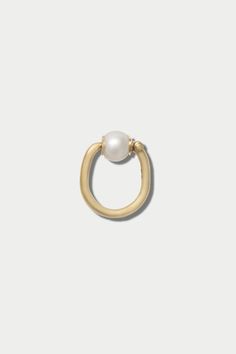 MARLA AARON - Trundle Lock Ring, Pearl Akoya Pearl Drop Ring Jewelry, Akoya Pearl Ring With Pearl Drop, Luxury Akoya Pearl Ring, Luxury Akoya Pearl Ring In Yellow Gold, Luxury Gold Akoya Pearl Ring, Lock Ring, Ring Pearl, Charm Holder, Akoya Pearls