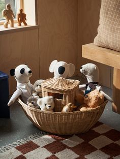 Braided Ark by Ferm Living Panda Teddy, Ferm Living Kids, Teddy Collections, Natural Baskets, Decorative Basket, Noahs Ark, Ferm Living, Kids Storage, Imaginative Play