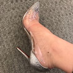 Nwt & Original Box Christian Louboutin Stiletto Heels In Clear With Silver Shimmery Heel, With Crystals All Along The Top. Purchased From Bergdorf’s Goodman In Manhattan, Ny For My Wedding. Never Worn. Size 38, I Would Say Due To The Pointy, Closed Toe It Fits Like A 7 Or 7.5 But Please Know Your Size In Christian Louboutin Prior To Purchase. Fitted Silver Wedding Shoes With 4-inch Heel, Silver Court Shoes With 4-inch Heel For Evening, Silver Pointed Toe Court Shoes, Silver Fitted High Heel Court Shoes, Silver Almond Toe Court Shoes For Evening, Silver Formal Court Shoes With Branded Heel, Elegant Silver Court Shoes With 4-inch Heel, Silver Fitted Court Shoes For Formal Occasions, Silver Formal Court Shoes