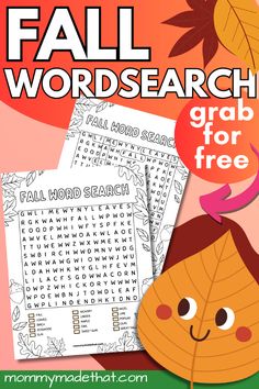 fall worksheet with the words grab for free