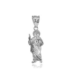 PRICES MAY VARY. necklace pendant or bracelet charm depicting St. Jude Thaddeus the Apostle, patron saint of lost causes christian religious jewelry sculpture crafted with authentic 925 sterling silver in perfect polished finish TOP QUALITY, AMERICAN MADE – Claddagh Gold is a family-run small business with experience in jewelry going back decades. Today, our workshop is located right in the heart of Los Angeles, California; all our pieces are made in the USA by our close-knit team of resident go Vogue Jewelry, Saint Jude, Jewelry Online Store, Necklace Chain, Chains Jewelry, Designer Jewelry, Charm Pendant, Shoes Jewelry, Jewelry Collection