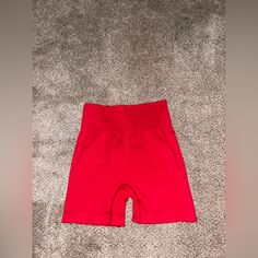 Red Biker Shorts From Amazon Size M. Super Cute But I Ordered The Wrong Size Red Biker Shorts For Summer, Red Athleisure Biker Shorts, Red Biker Shorts For Sports, Red Workout Biker Shorts, Red Biker Shorts, Red Biker Shorts With Built-in Shorts, Amazon Shorts, Biker Short, Biker Shorts