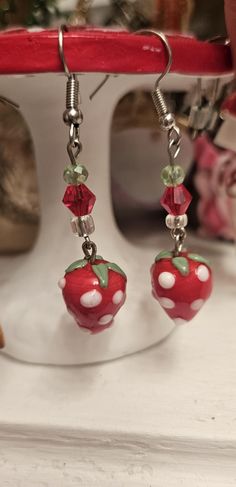 strawberries dangle earrings Strawberry Earrings, Strawberries, Jewelry Earrings Dangle, Melbourne, Etsy Earrings, Dangle Drop Earrings, Dangle Earrings, Accessory Gift, Jewelry Earrings