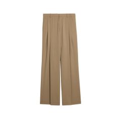 Helmut Lang wide-leg pants featuring a pleated front in wool-canvas Approx. 33.75" inseam High rise Four-pocket style Tailored fit Full length Button/zip fly; belt loops Virgin wool Unlined Dry clean Imported Canvas Pants, Evening Flats, Cocktail Jacket, Helmut Lang, Lingerie Sleepwear, Bergdorf Goodman, Designer Collection, Handbags On Sale, Formal Wear