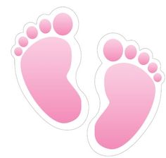 a pair of feet with pink footprints