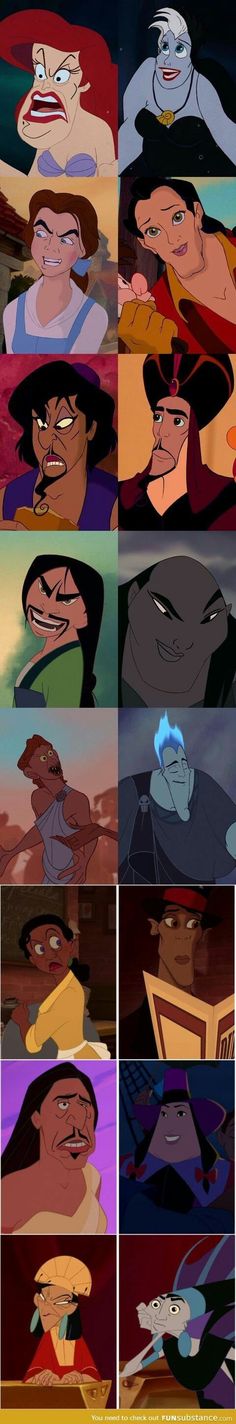 the many faces of disney characters