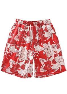 Beach Red Print Lace Up Cotton Mens Shorts SummerFabric: Cotton BlendedSize & Fit: This garment fits true to size.Length: Size XL measures 20.67"from waist to hem.Waist: Fitted - elastic waist allows stretch Hip: Loosely Fitted. room for hips. Hand Wash Cold. Red Shorts For Beach Season Vacation, Red Shorts For Beach Vacation, Red Short Swim Trunks For Summer, Red Shorts For Vacation And Beach Season, Red Summer Shorts With Elastic Waistband, Red Cotton Shorts For Beach Season, Red Shorts For Vacation During Beach Season, Red Elastic Waistband Shorts For Summer, Red Bottoms For Beach Vacation