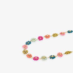 Amanda Multi Color Flowers Beaded Necklace Rainbow Seed Bead Necklaces, Sequin Bracelet, Sequin Accessories, Multi Color Flowers, Diy Choker, Beaded Hat Bands, Petite Earrings, Stone Accessories, Multi Colored Flowers