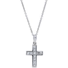 Sofer Jewelry - Channel Set Diamond Cross Pendant in 14K White Gold Luxury Platinum Diamond Necklace With 17 Jewels, Luxury Platinum Diamond Necklace, Luxury Baguette Cut Diamond Necklace, Luxury Platinum Diamond Necklace For Anniversary, Exquisite Hallmarked Diamond Necklace For Formal Occasions, Timeless Baguette Cut Diamond Necklace For Formal Occasions, Classic Baguette Cut Diamond Necklace For Formal Occasions, Exquisite Diamond Necklace Hallmarked, Timeless 14k White Gold Jewelry Gift