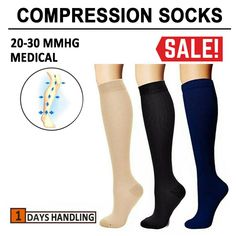 Knee High Compression Socks Information All items will be shipped out within 24 hours, expect weekend and holiday. High Quality Soft Compression Running Socks for Men and Women. The ideal compression socks for running, cycling, traveling,  or you just need an energy supporting compression sock from sitting or standing for long periods of time. Graduated Compression (20-30 mmHg) Reduce Blisters  Outstanding Arch Support Soft Material Padded Heel, Foot and Toe Box for additional comfort Sizing(Len Apple Cider Vinegar Recipes, Varicose Vein Remedy, Shin Splints, School Communication, Word Online, Creating A Newsletter, Running Socks, Socks For Men, Long Periods