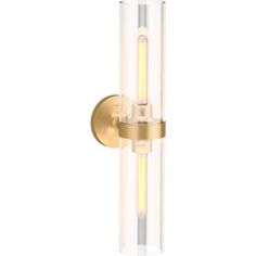 a light that is on the wall with a glass tube attached to it's side