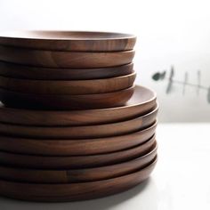 Loise Teakwood Plates - Plates - YALA LIFE Wood Plates, Wooden Dishes, Cake Tray, Dining Plates, Wooden Plate, Wood Plate, Black Walnut Wood, Wooden Utensils, Natural High